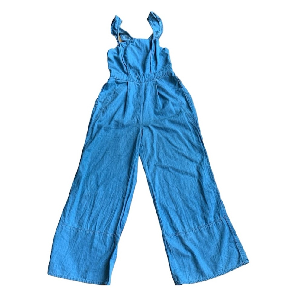 True Craft Wide Leg Denim Cotton Jumpsuit